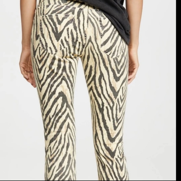 🆕 CURRENT/ELLIOTT | Zebra Print  Slimming Cropped Jeans Size 27 - Picture 5 of 9